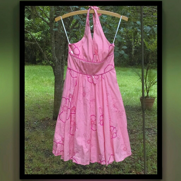 ❤Floral tie up halter dress with sparkle accents - Picture 1 of 1